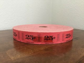 Vintage Indiana 25 Cent Carnival Amusement Park Ticket Roll -