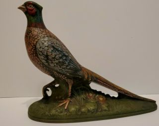 Vintage 70’s Holland Mold Ceramic Pheasant Bird Statue Figurine 10 " X13 " Signed