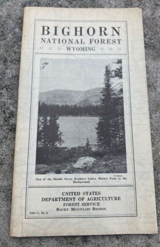 Big Horn National Forest Wyoming Brochure Pamphlet With Map Bondi 