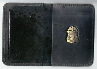 Fbi Special Agent Antique Pin Wallet W/mini Pin From The Quantico Gift Shop