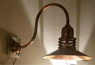 Hi - Lite Manufacturing Copper Exterior Light Sconce Gorgeous Barn Style Steampunk
