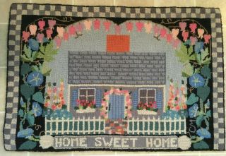 Vtg Claire Murray Rug Home Sweet Home Retired 1996 Hooked 27.  5 " X 29 " Carpet