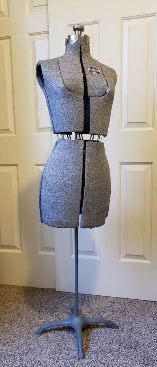 Vintage Acme Size A Adjustable Dress Form Mannequin Metal Stand