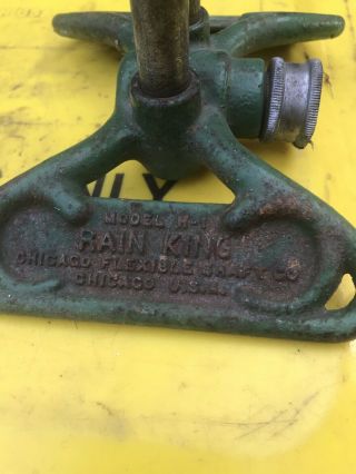 Vintage Rain King Model H1 Sun Beam Corp Chicago Cast Iron Sprinkler Water Hose
