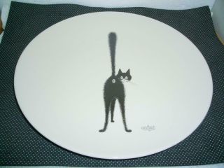 Dubout 2002 Black & White Cat Clouet 11 " Third Eye Dinner Plate For Jeterearl