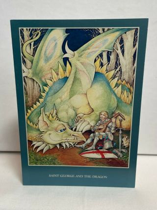 Real Musgrave Pocket Dragons 1986 Greeting Card " Saint George And The Dragon "