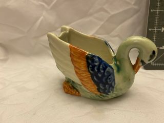 Vintage Hand Painted Ceramic Swan Planter,  Occupied Japan