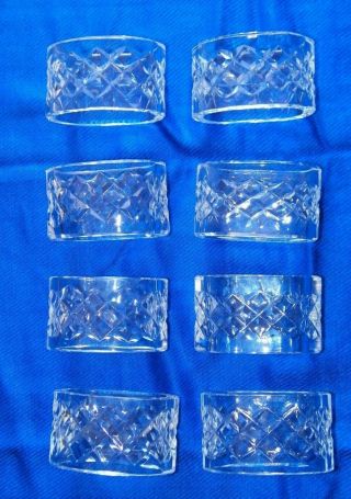 Waterford Crystal Vintage Alana Oval Napkin Rings Set Of 8