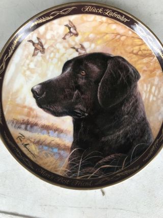 Franklin Black Labrador Dog Wall Plate “mans Best Friend” By Ruane Manning