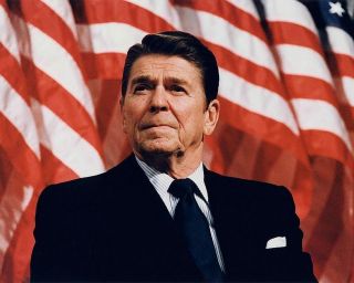 President Ronald Reagan Patriotic Portrait 11x14 Silver Halide Photo Print
