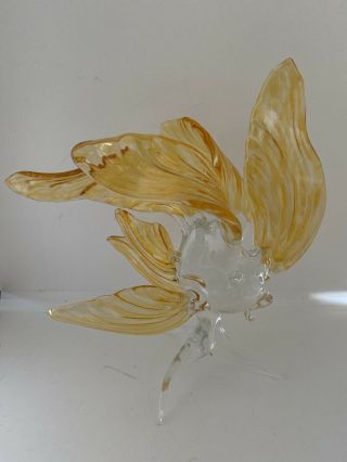 Murano Glass Vintage Angel Fish Goldfish 50 - 60’s Italian Collectible Sculpture