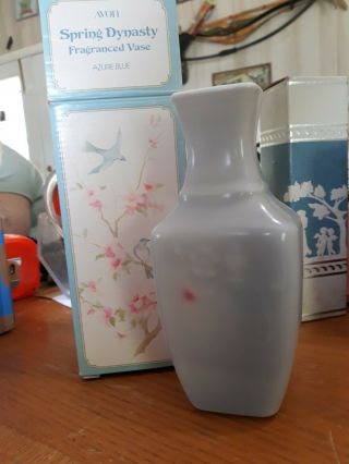 Vintage 1980s Avon Spring Dynasty Fragranced Vase Azure Blue