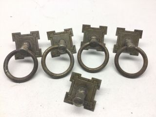 5 Antique Victorian Drop Ring Drawer Pulls