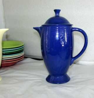 Vintage Fiesta Fiestaware Coffee Pot With Lid Cobalt Blue Glaze