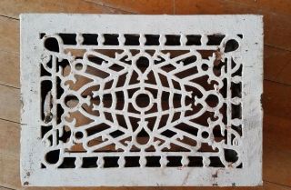 Vintage Cast Iron Heat Grate With Louver