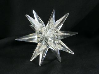 Vintage Swarovski Star Burst Crystal Candle Holder Signed 5 1/2 " H,  4.  5 " W