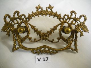Antique Ornate Victorian Cast Brass Drawer Pull.