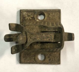 Unique Vintage Eastlake Spring Loaded Claw Door Latch Brass Cast Iron Bin12