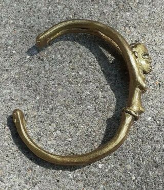 Vintage Mens Antique Brass African Bracelet