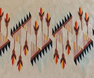 Vintage Southwestern Kilim 5x7 Tribal Aztec Corn Pattern Woven Area Rug Wool