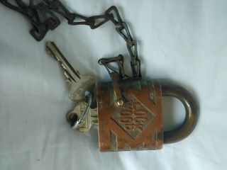 Vintage Lockwood Padlock With Keys And Chain Everything