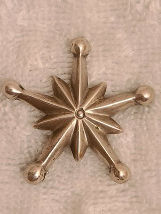 Vintage Navajo Native American Sterling Silver Hand Made Sandcast Star Pin