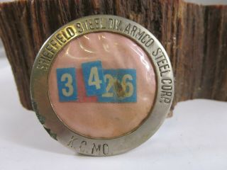 Vintage Sheffield Steel Division Armco Employee Id Photo Badge Kansas City Gp1
