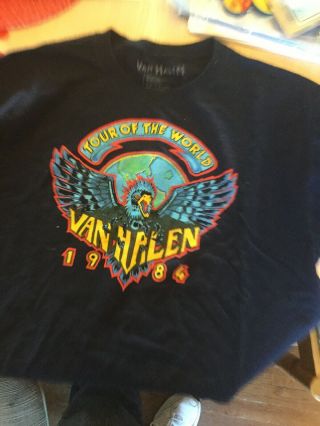 Vintage 1984 Van Halen World Tour Tee Shirt Large Concert Historical