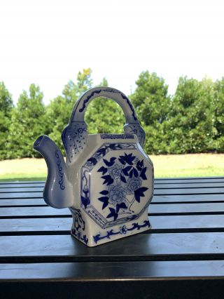 Blue And White Vintage Delftware Teapot Slightly