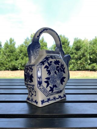 Blue and white vintage delftware teapot slightly 2