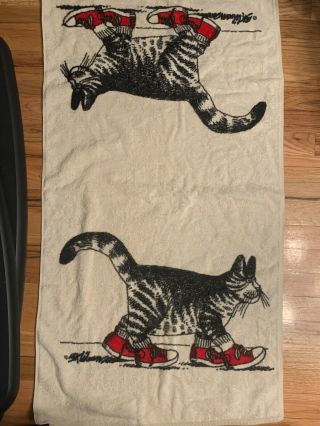 B.  Kliban Cat In Red Sneakers Vintage Bath Towel