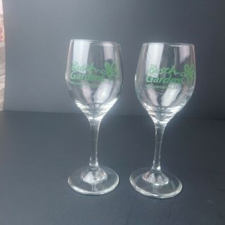 Set Of 2 Bush Gardens Williamsburg Va Wine Glasses