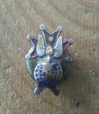 Antique 1/10 10k Gold Filled 4th Degree Knights Of Columbus Screw Back Pin.