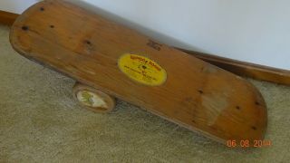 Bongo Board Vtg 1960s Original34” Wood Balance Skate Surf Trainer