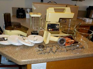 Vintage Oster Regency 12 Speed Kitchen Center Mixer Blender Grinder Cutters,