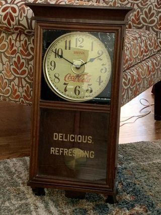 Vintage 1970’s Drink Coca Cola Memorabilia Regulator Pendulum Wall Clock