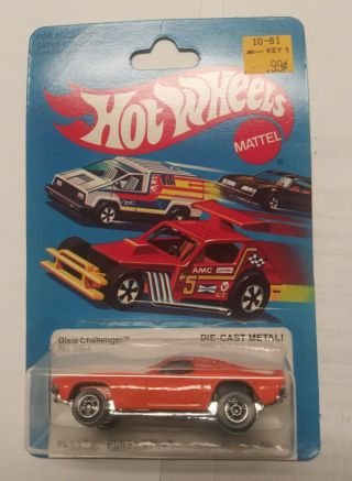 Hot Wheels Moc 1981 Dixie Challenger Orange With Flag On Roof 3364 Bw Vintage