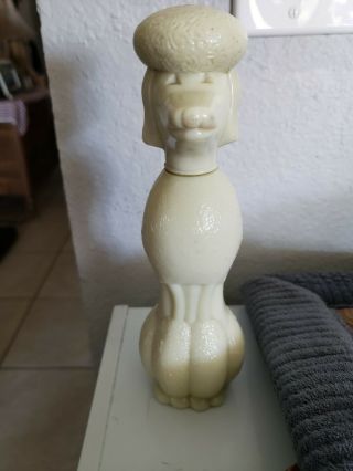 Vintage Avon Ivory Poodle Bottle Decanter 5 Oz Cotillion Empty Dog Great Poodle