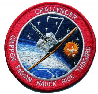 Nasa Patch Vtg Variant White Back Space Shuttle Challenger Sts - 7 Sally Ride - 4 "