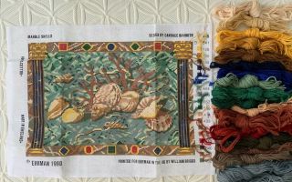 Ehrman Needlepoint Kit Marble Shells Candace Bahouth Vtg Tapestry Retired 1990