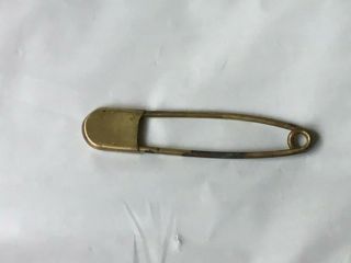 Large Vintage Over Sized Safety Pin National 5” Long Laundry Apron Pin Brass