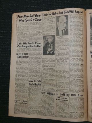 President Kennedy Assassination - Jack Ruby - 1964 York Daily News Newspaper 3