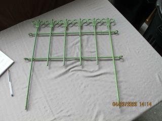 Antique Wrought Iron Garden Mini Fence Green Ornate Top 19 X 20 Wall Hanging