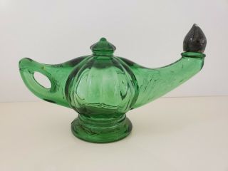 Empty Vintage Avon Green Perfume Decanter Aladdin 