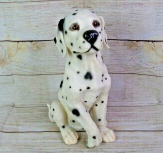 Large Sitting Dalmatian Puppy Dog Statue Figure Resin Fireman Firefighter 13.  5 "