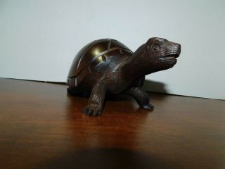 Hand Carved From (sono) Iron Wood - - Turtle - - With Exellent Details