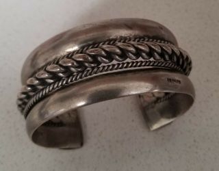 Vintage Sterling Silver Braided Heavy Rope Cuff Bracelet About 3 Ounces