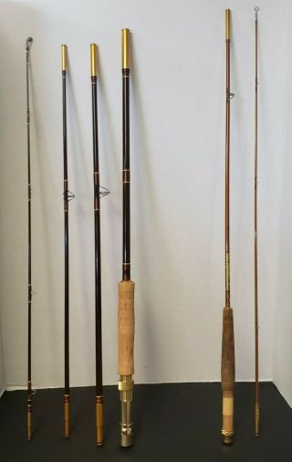 2 Vintage Abercrombie And Fitch Fishing Poles With Cloth Case