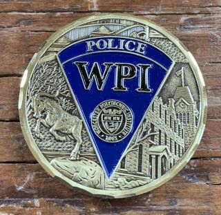 Challenge Coin Worcester Polytechnic Institute Wpi Police Massachusetts Ma