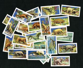 1960 Prehistoric Animals,  Dinosaurs,  Complete Set Of 25x Vintage Trade Cards